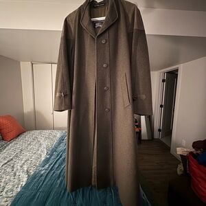 Burberry Vintage Long Green Wool Coat